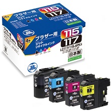 LC117 / 115-4PK 4 色套裝 大容量型兼容 JIT 再生墨水